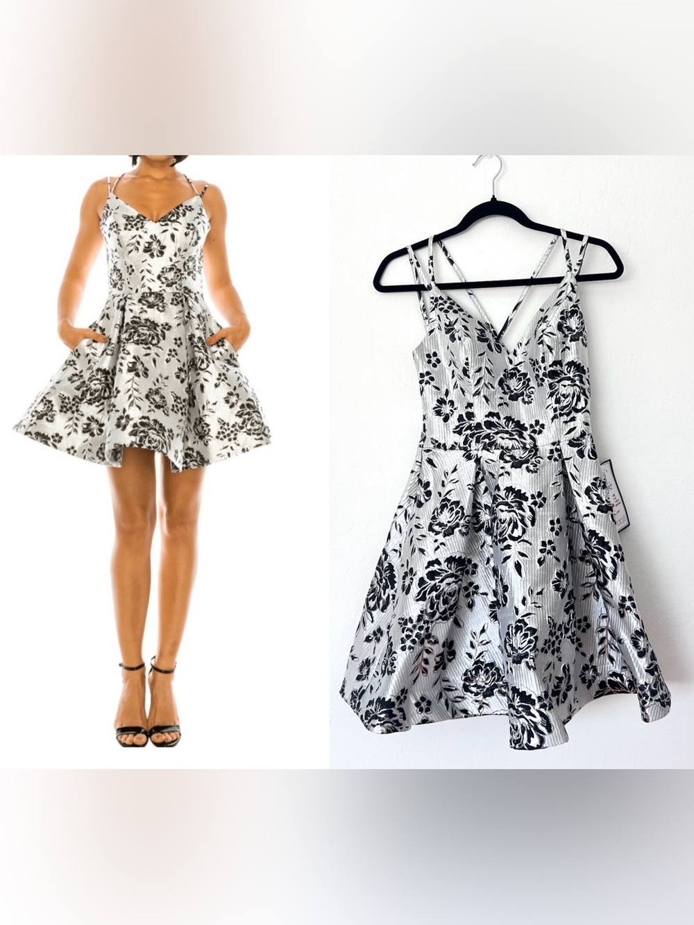 NWT B. Darlin Floral Jacquard Fit & Flare Dress